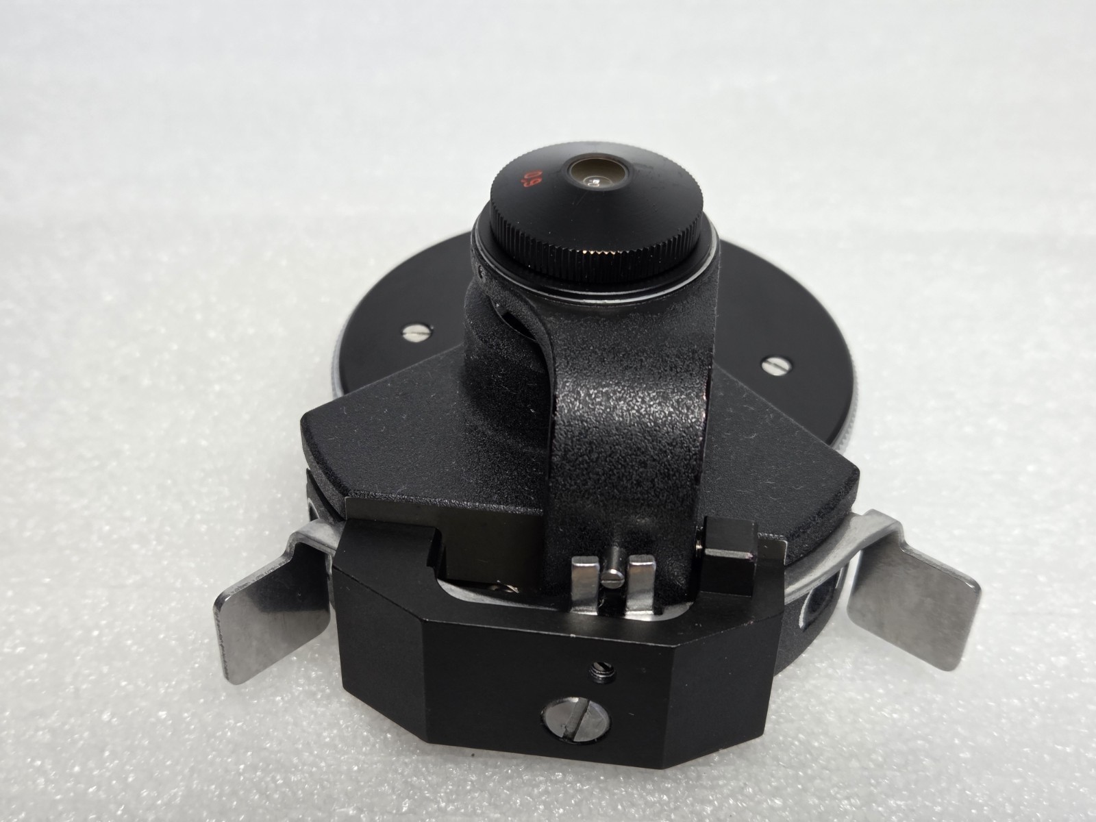 Zeiss Microscope Condenser with Flip Top Lens and Diaphragm.