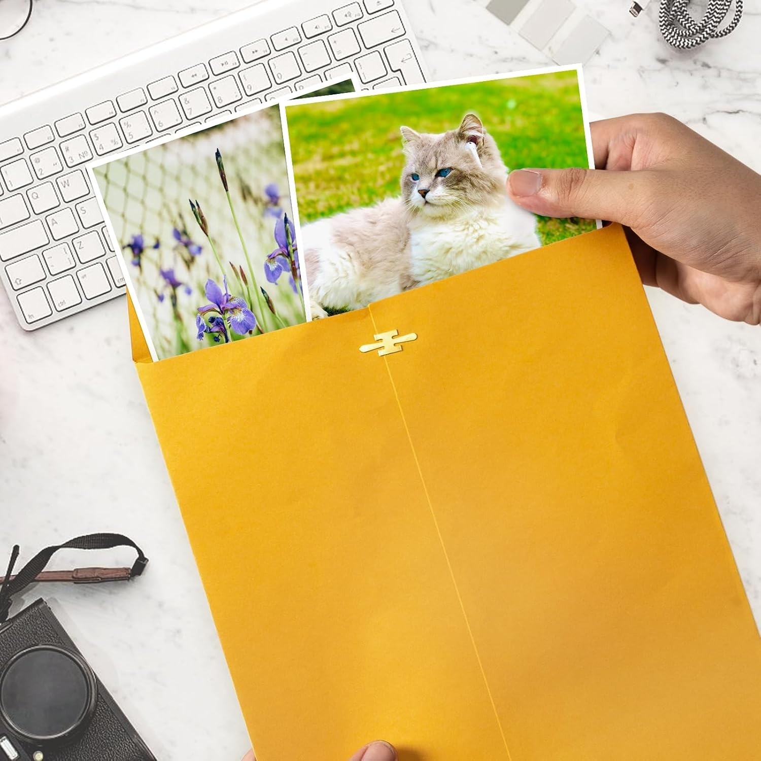 20 Pack Clasp Envelopes 9 x 12, 100 GSM Heavy Paper, Goefun Large Yellow Manilla