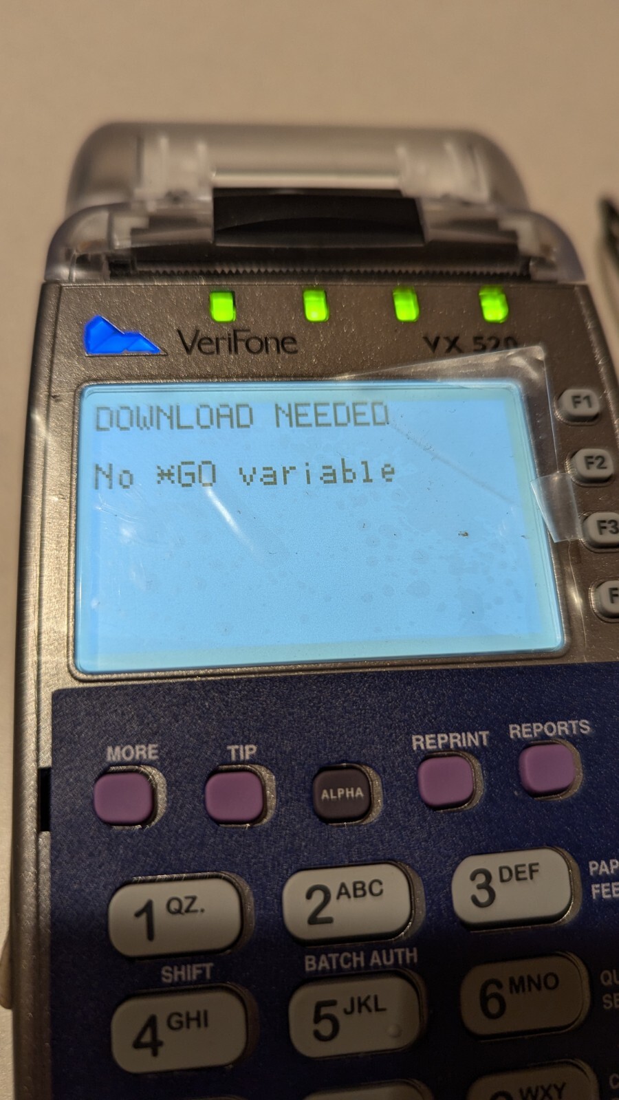 VeriFone VX520 Credit Card POS Terminal Dial ETH Power Card Chip Reader