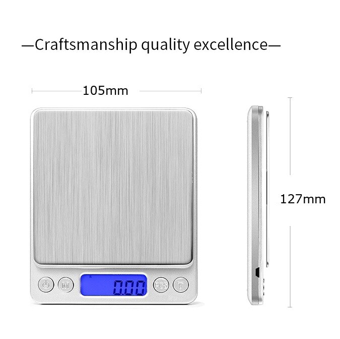 500g Digital Jewelry Scale Kitchen Jewelry Gold Electronic Scale Precision 0.01