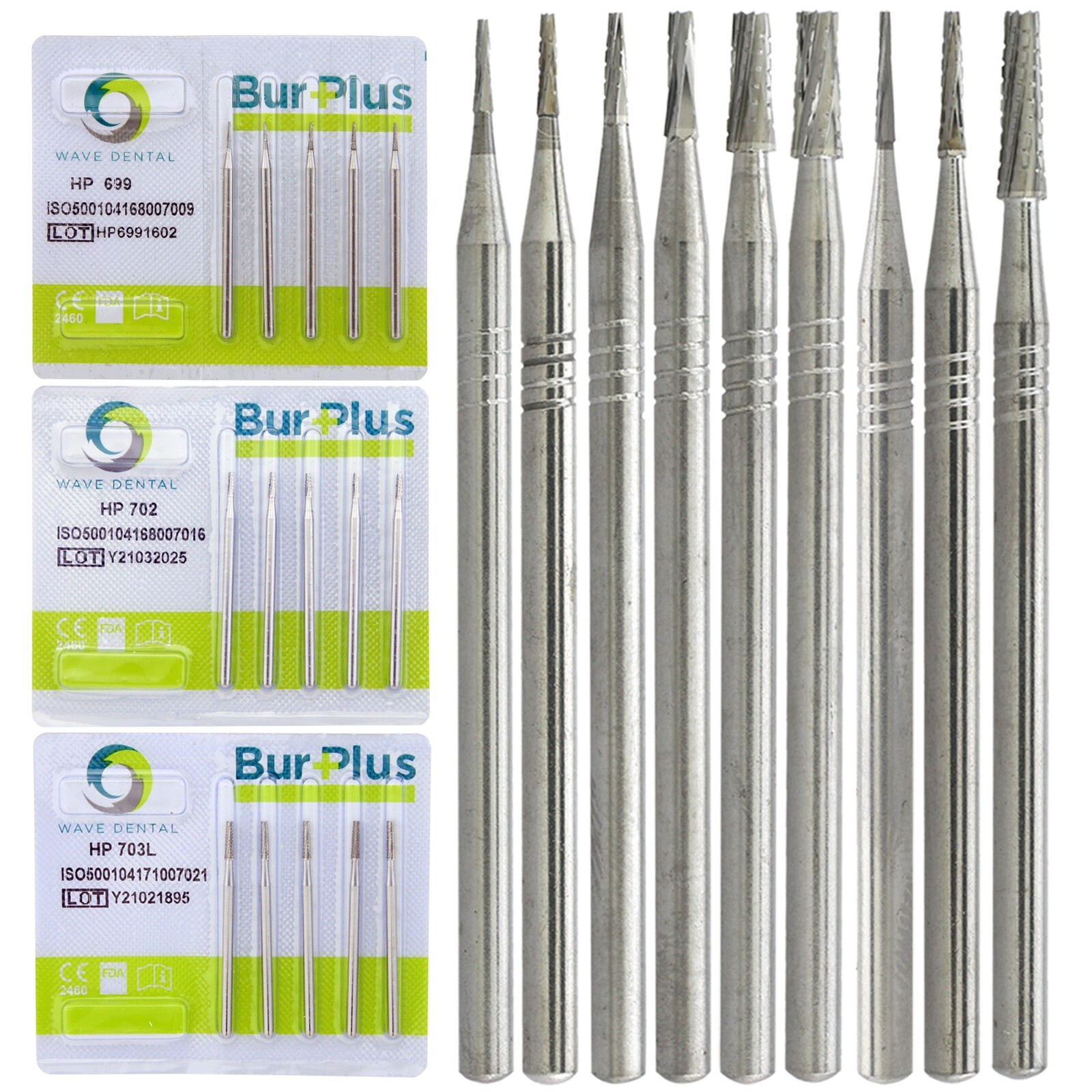 Wave Dental Carbide Burs HP 2 8 557 703L Round For Slow Speed Straight Handpiece