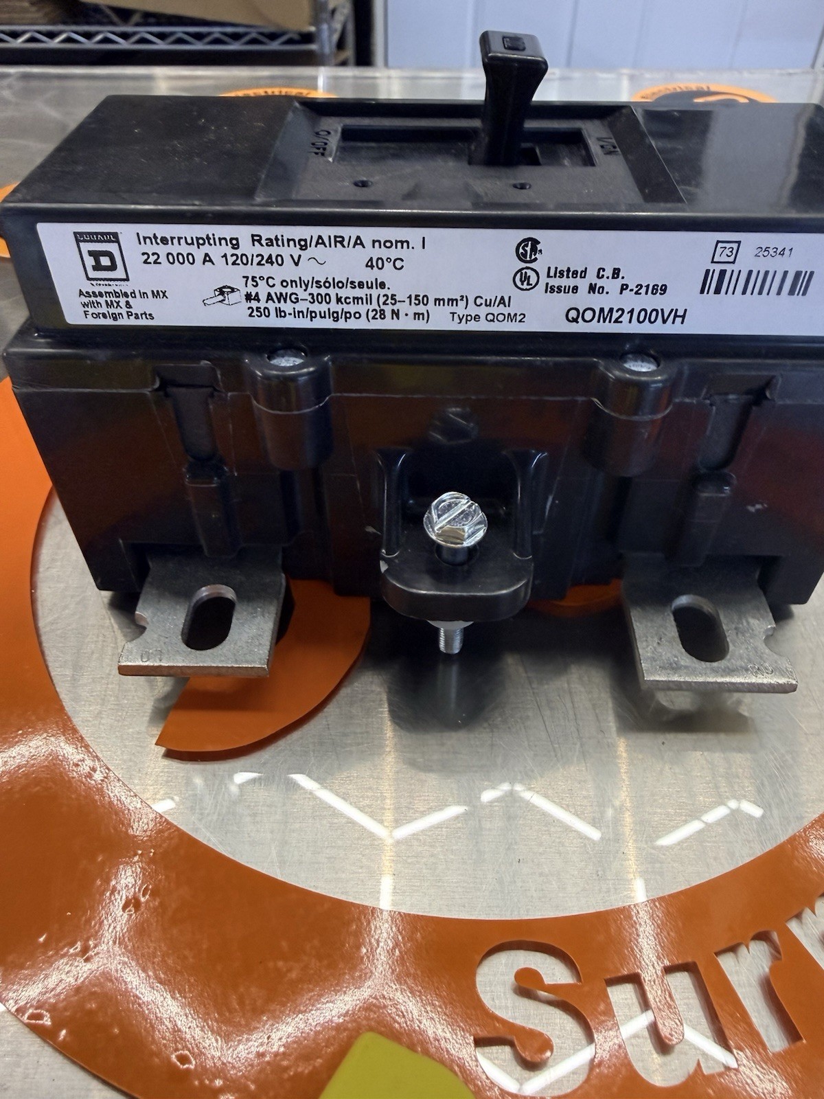 Square D QOM2100VH 2 Pole 100Amp 120/240V Main Circuit Breaker 22k AIC New