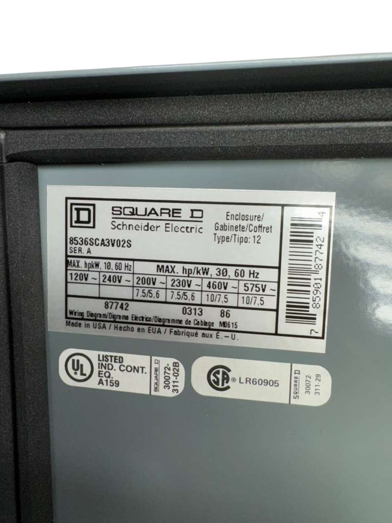 Square D 8536SCA3V02S AC Magnetic Starter Series A, 8536SCO3S, 31041-400-42