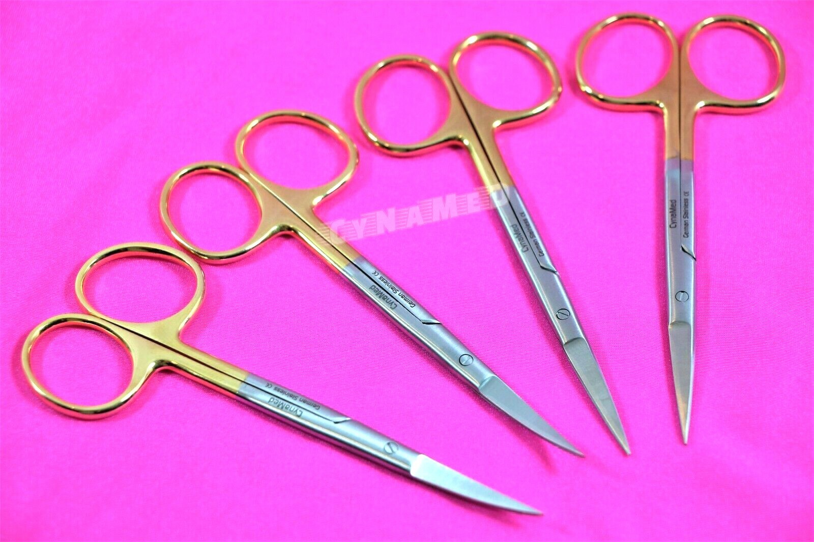 10 GERMAN TC IRIS MICRO SURGICAL SCISSORS STR+CVD 4.5″ W/TUNGSTEN CARBIDE INSERT