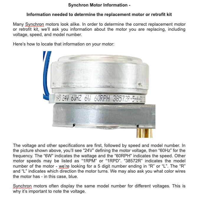 39162L Synchron- Venmar and vanEE heat exchanger motor-BRAND NEW 110V, 60HZ