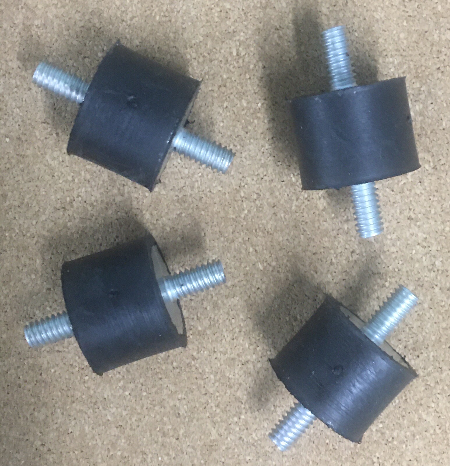 4 Rubber Vibration Isolator Mount 1/4-20 1″ x 3/4″ SOFT RUBBER MADE IN USA-NEW