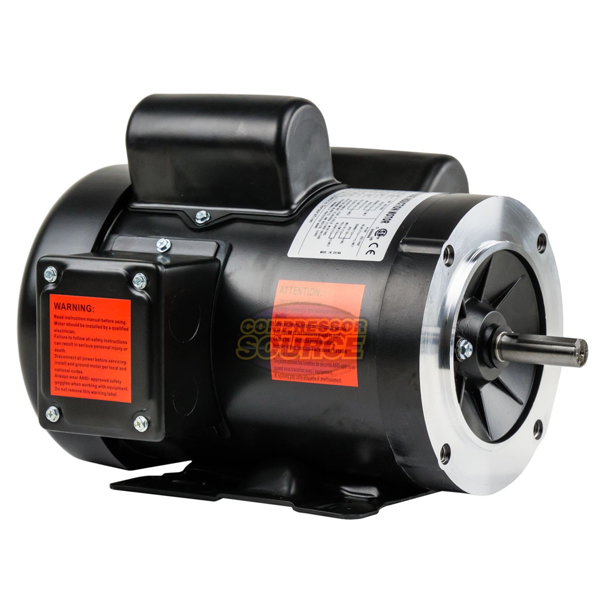 2 HP Electric Motor Single Phase 56H Frame 3450 RPM TEFC 115 / 230V C Face