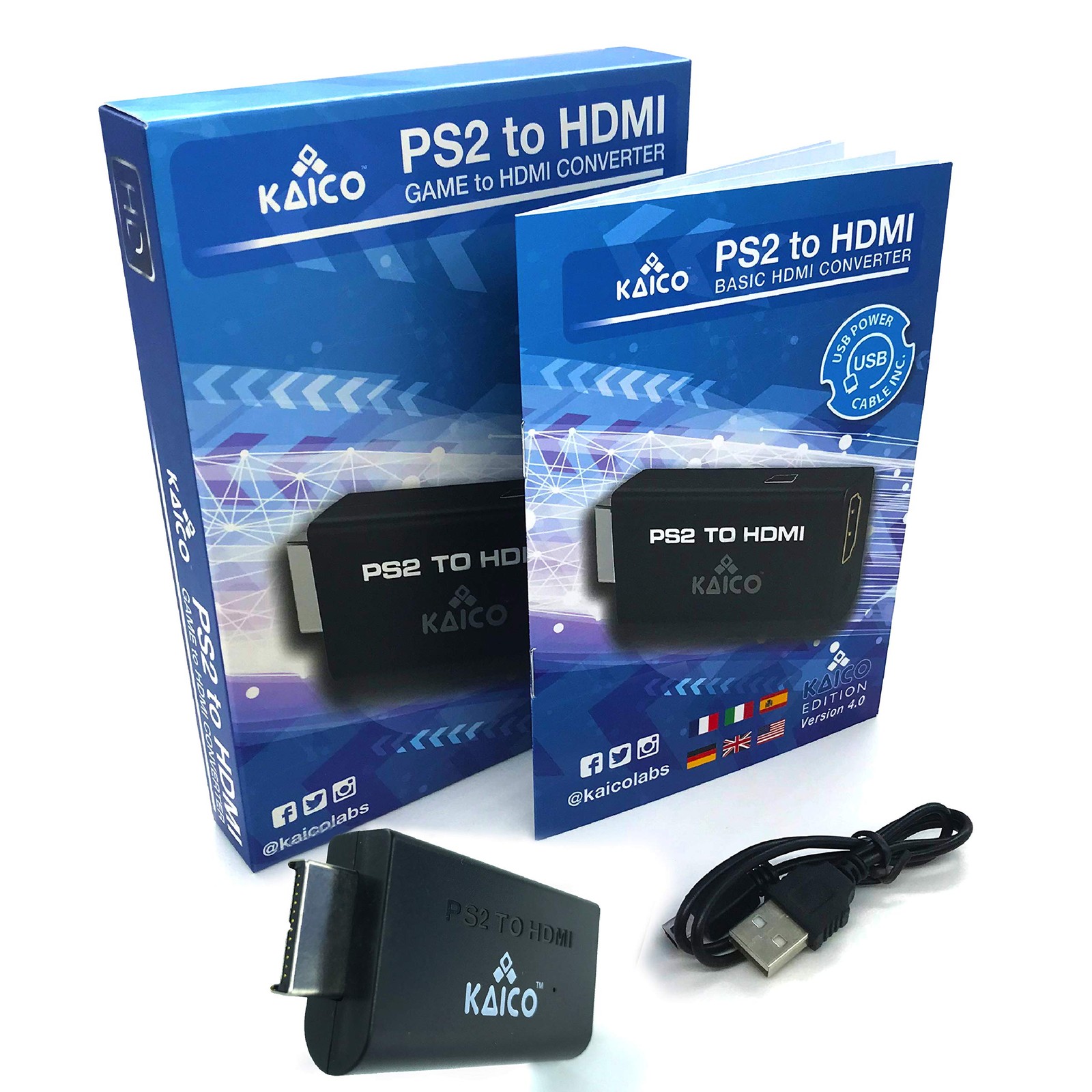 Kaico Edition HDMI Adapter for Playstation 2 – PS2 to HDMI Converter | Plug & Pl