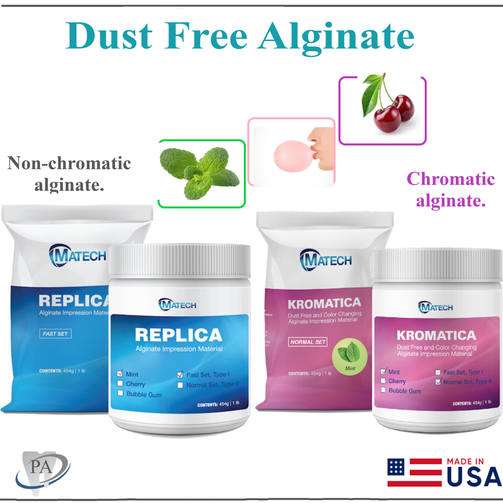 Kromatica Dust Free Alginate 1 Lb Regular Set or Fast Set Impression Alginate US
