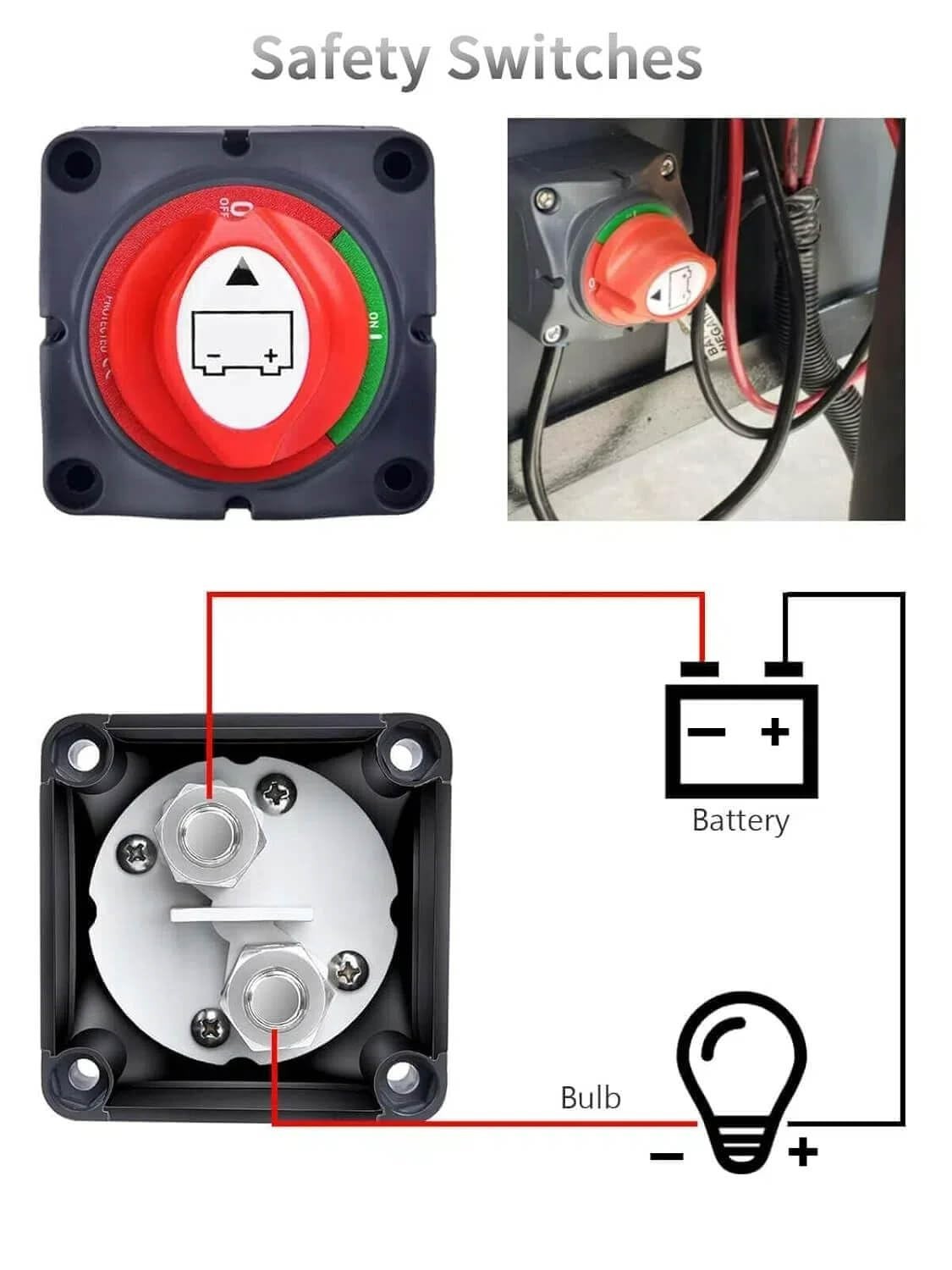 Battery Disconnect Switch Cut/Shut Off 275-1250Amp Marine Boat RV Camper 12V-48V