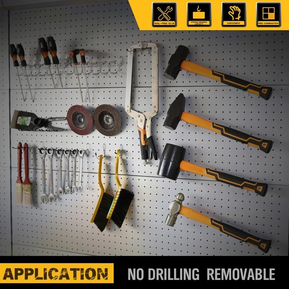 260 PCS Peg Board Kit Assortment Accessories Tool Metal Hook Pegboard Organizer