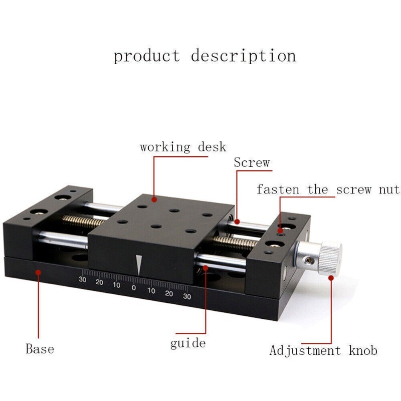 X-axis 20/40/60/80A-DB10-120 Manual Linear Stage Translating Displacement Stage