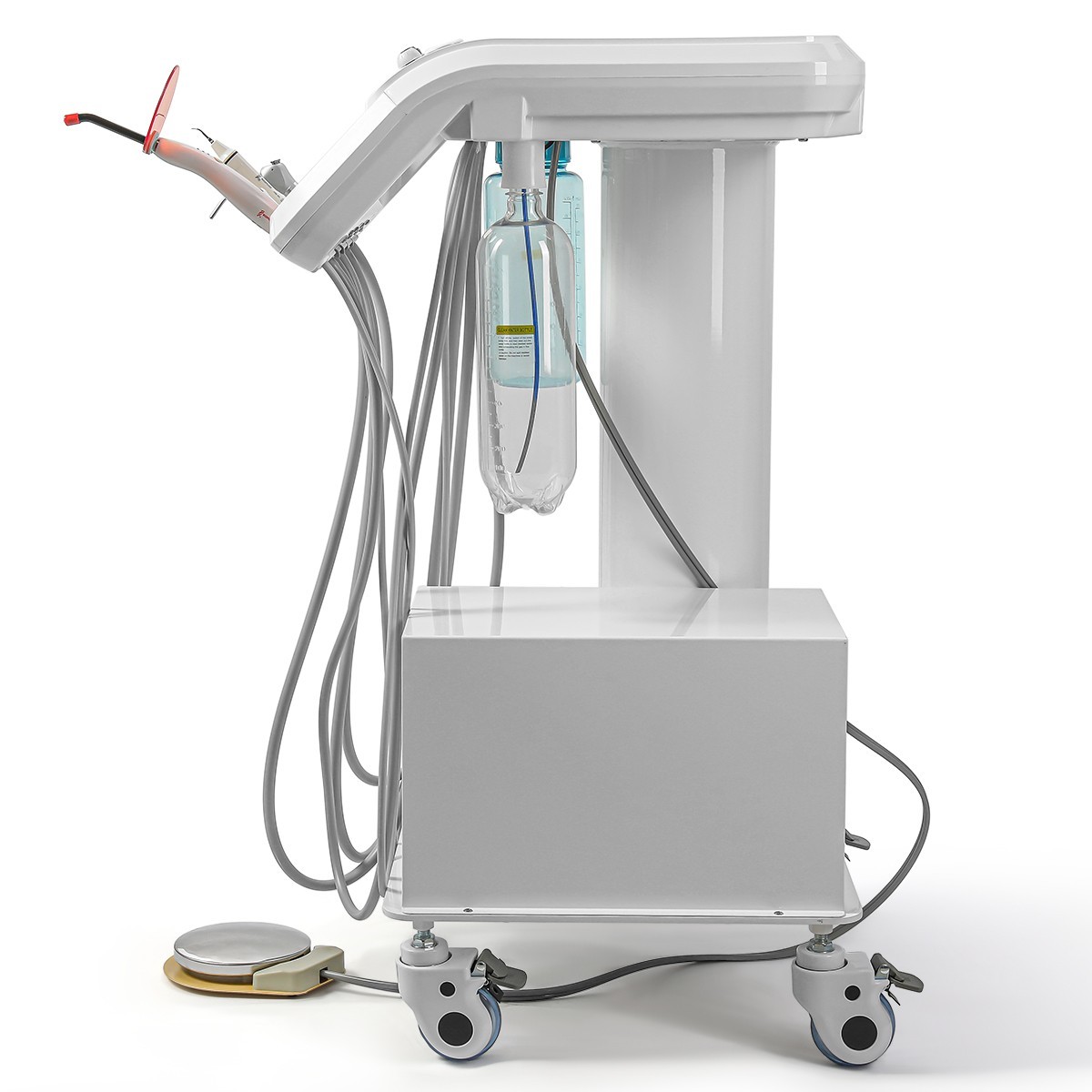 Portable Dental Delivery Unit System 4Hole Air Compressor Suction Case Cart
