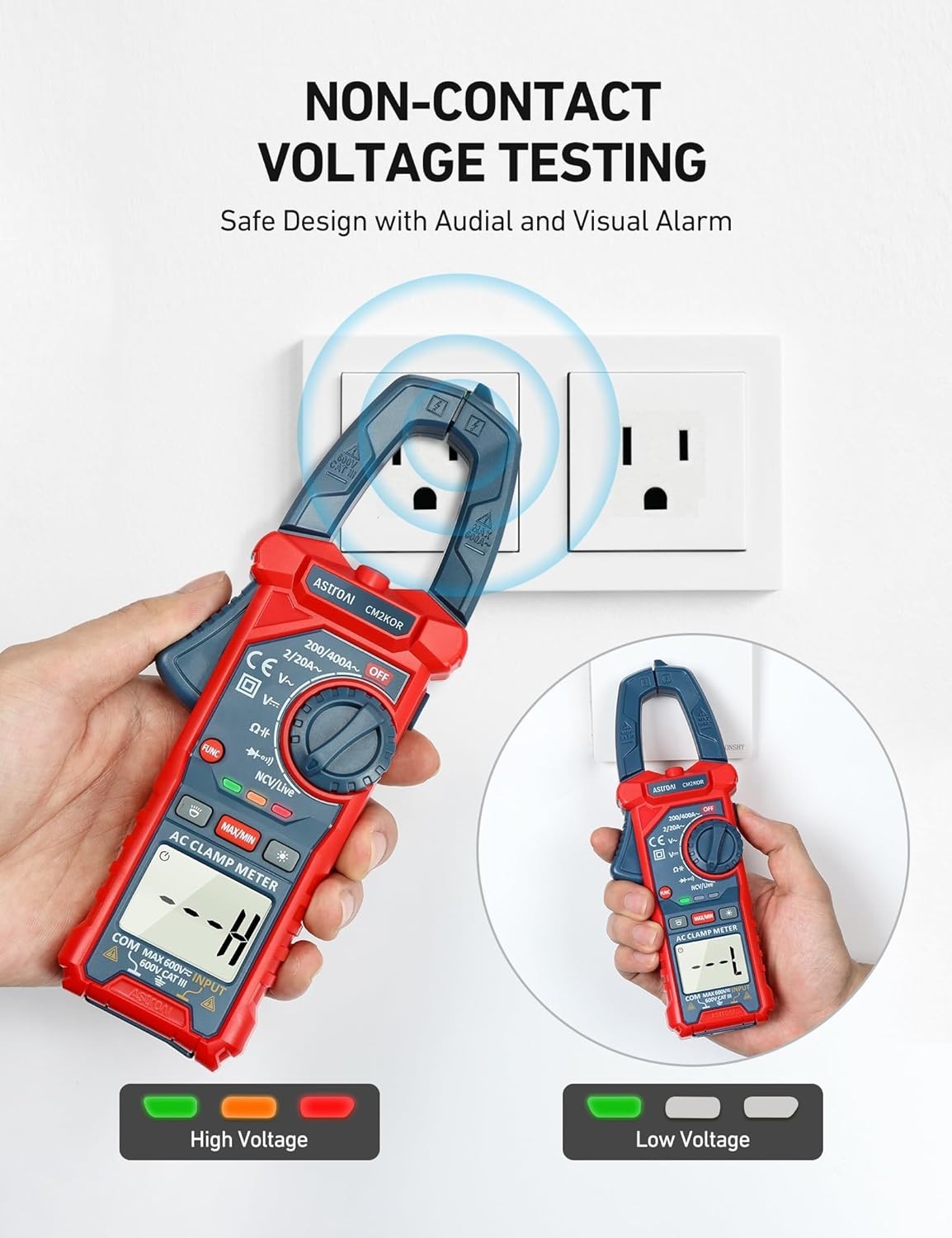 Versatile 2000 Counts Clamp Meter for AC Current, Resistance, and Capacitance