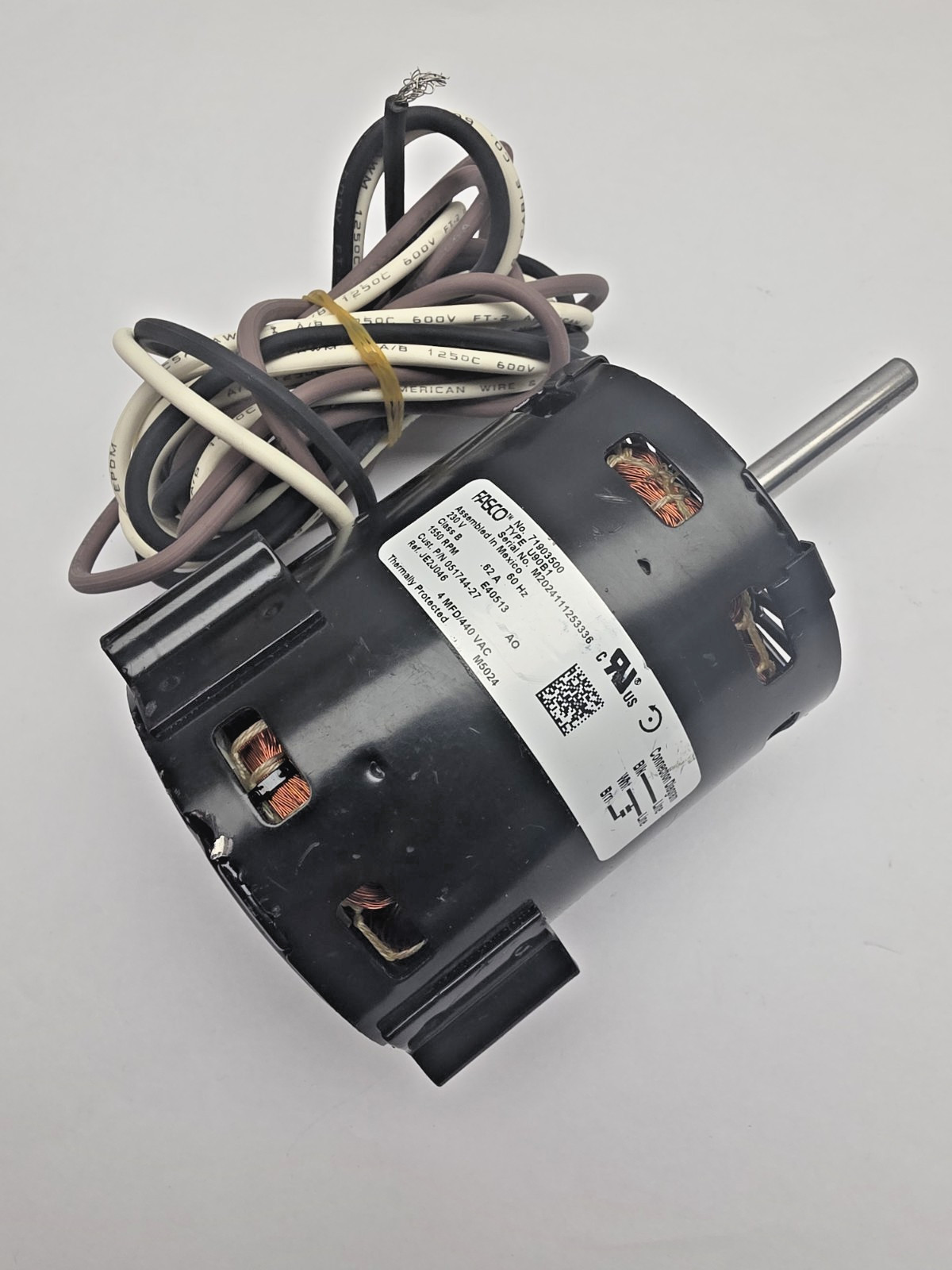 FASCO U90B1 71903500 Electric Motor 230V 1550 RPM HVAC Blower Motor