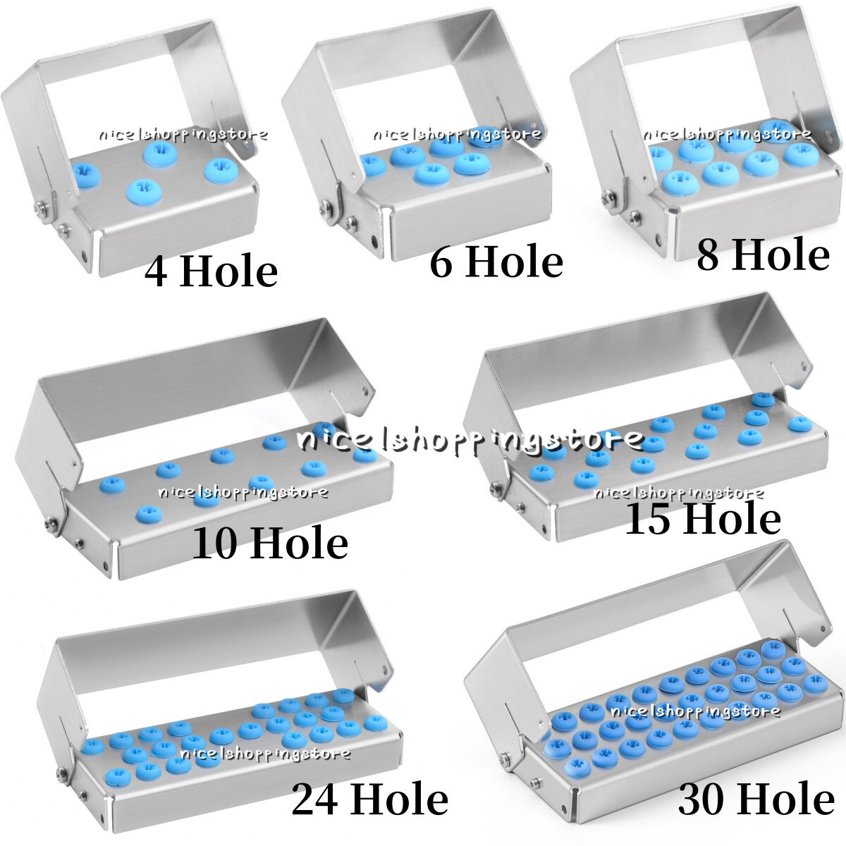 6Type Dental Bur Block Holder Disinfection Box Autoclave For High Low Speed Burs