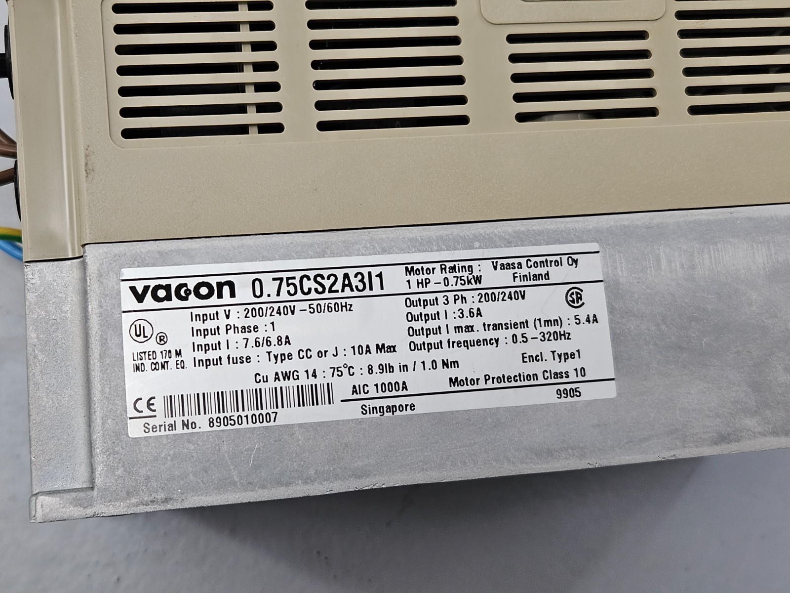 Vacon 0.75CS2A3I1