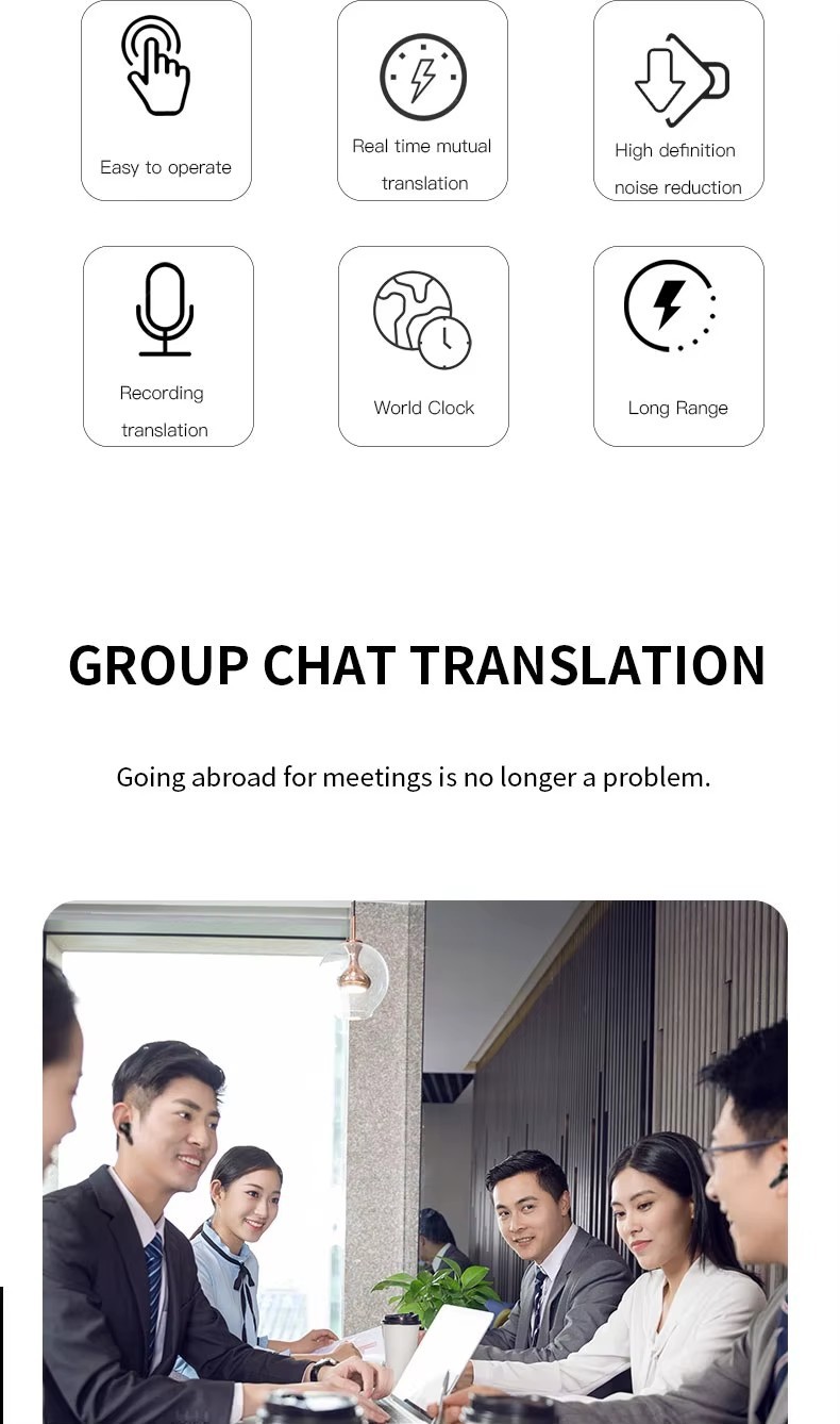 AI Translation Earbuds Real Time 144 Language Translator Earbuds for ALL iPhone