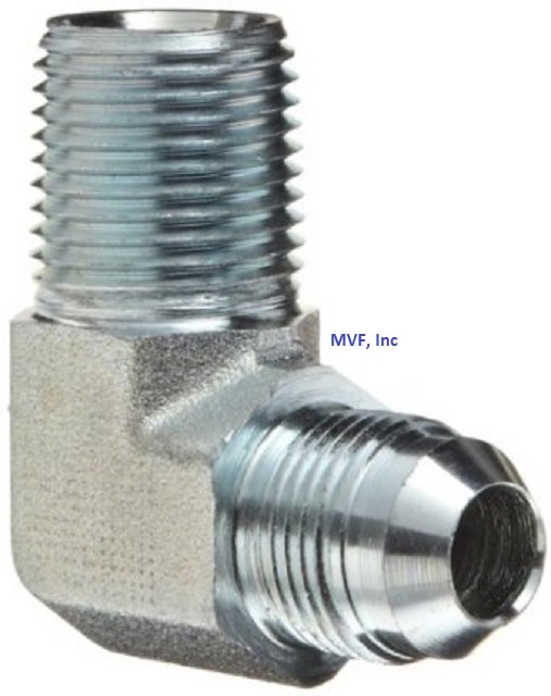 Hydraulic 37° Flare to 90° Pipe Adapter 3/8″ Male JIC x 3/8″ Male NPT 2501-06-06