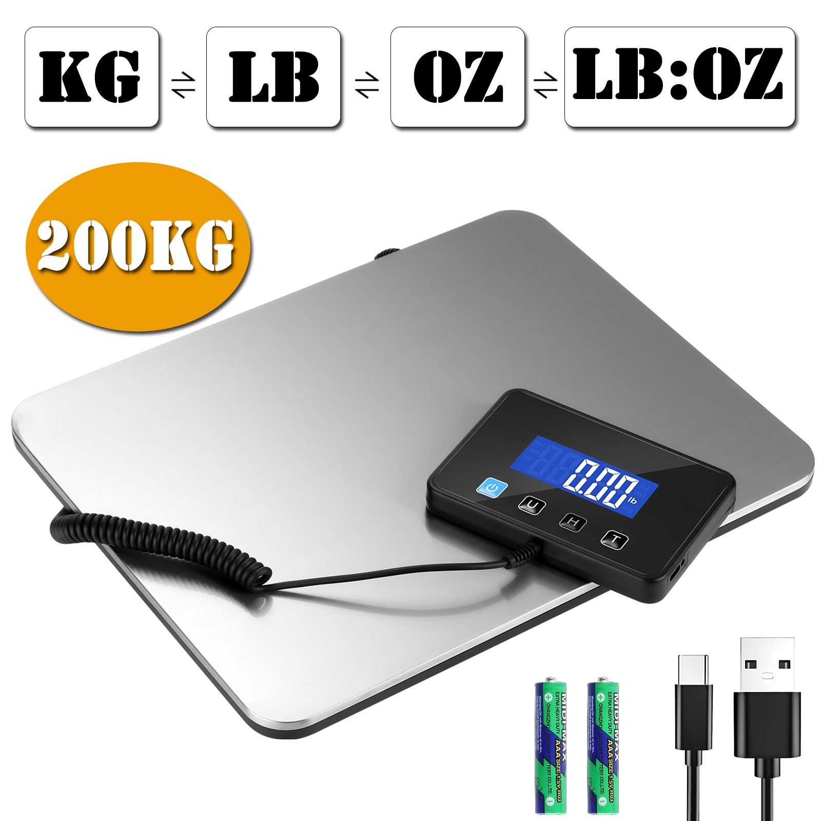 200Kg/440lb Scale Digital Industry Shipping Postal Scale Parcel Weight Scale