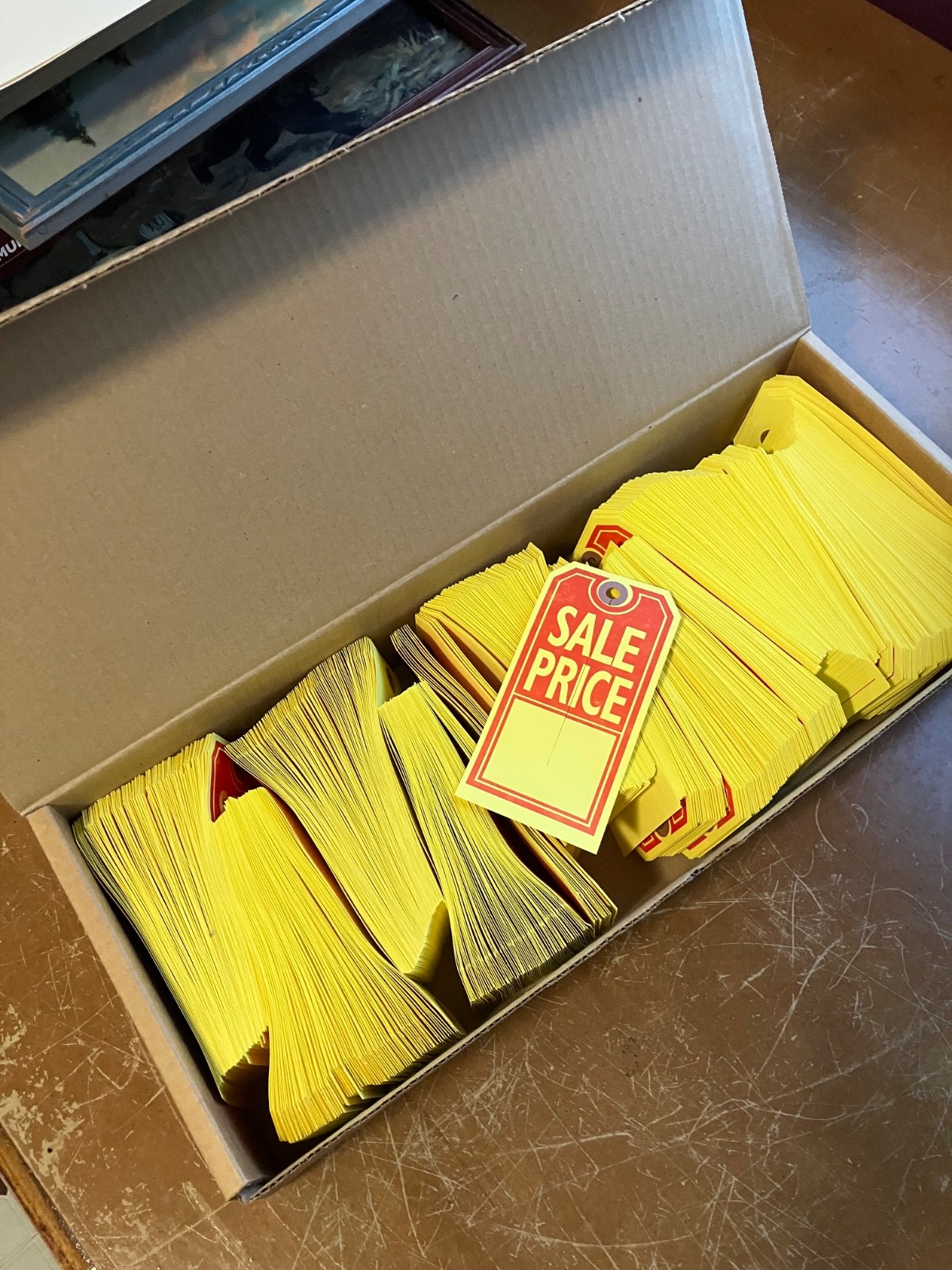Sale Price tags 800 pc 2 5/8 x 5 1/4 cardstock store closed remaining supplies