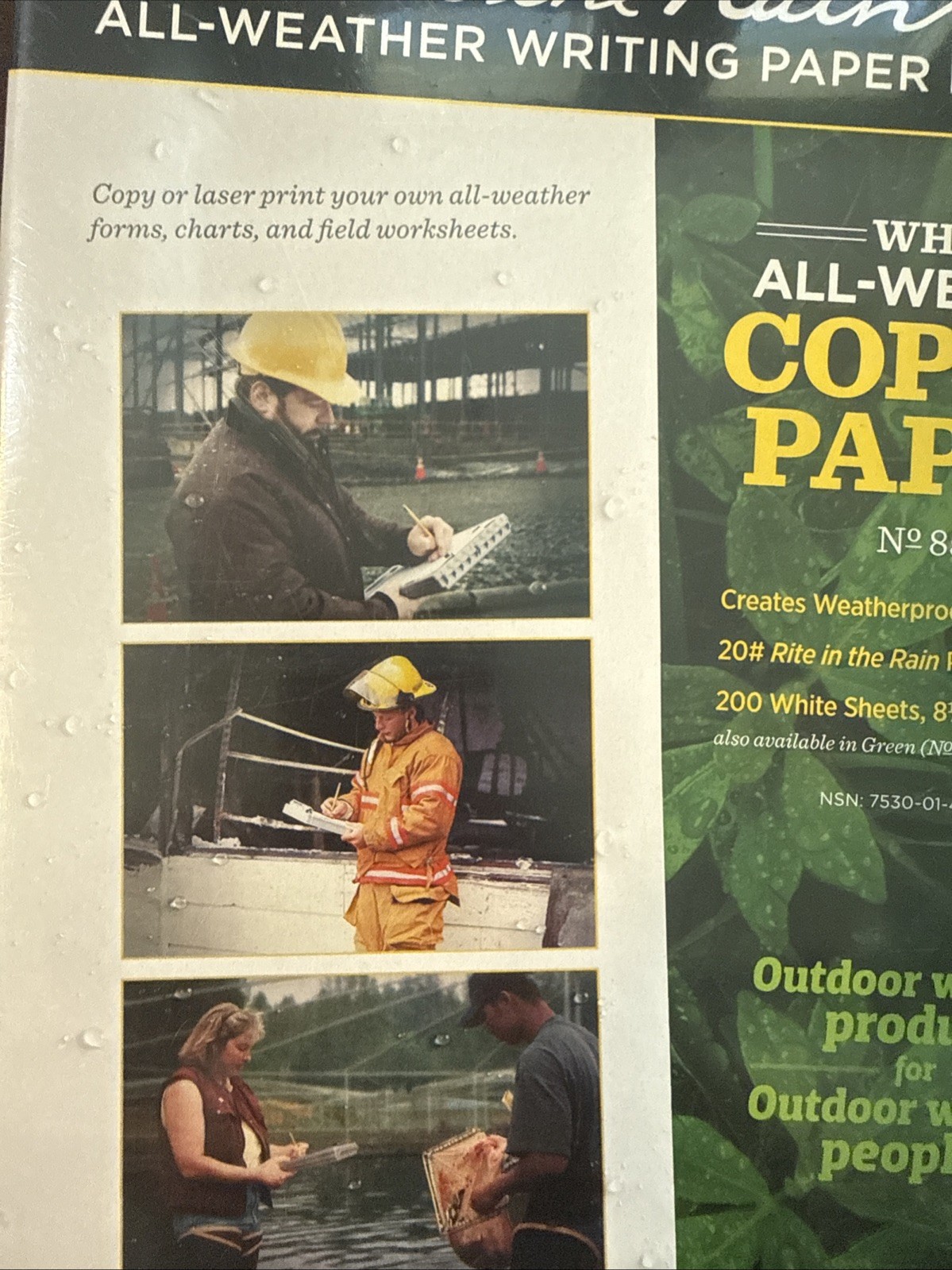 Rite in the Rain: All-Weather Copier Paper Letter size 8½ x 11, 200 Sheets, 8511