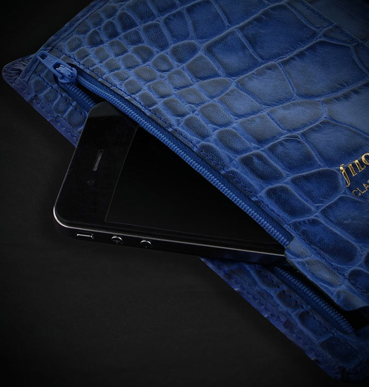 NEW Filofax Personal Classic Croc Organiser Planner Diary Indigo Leather -026008