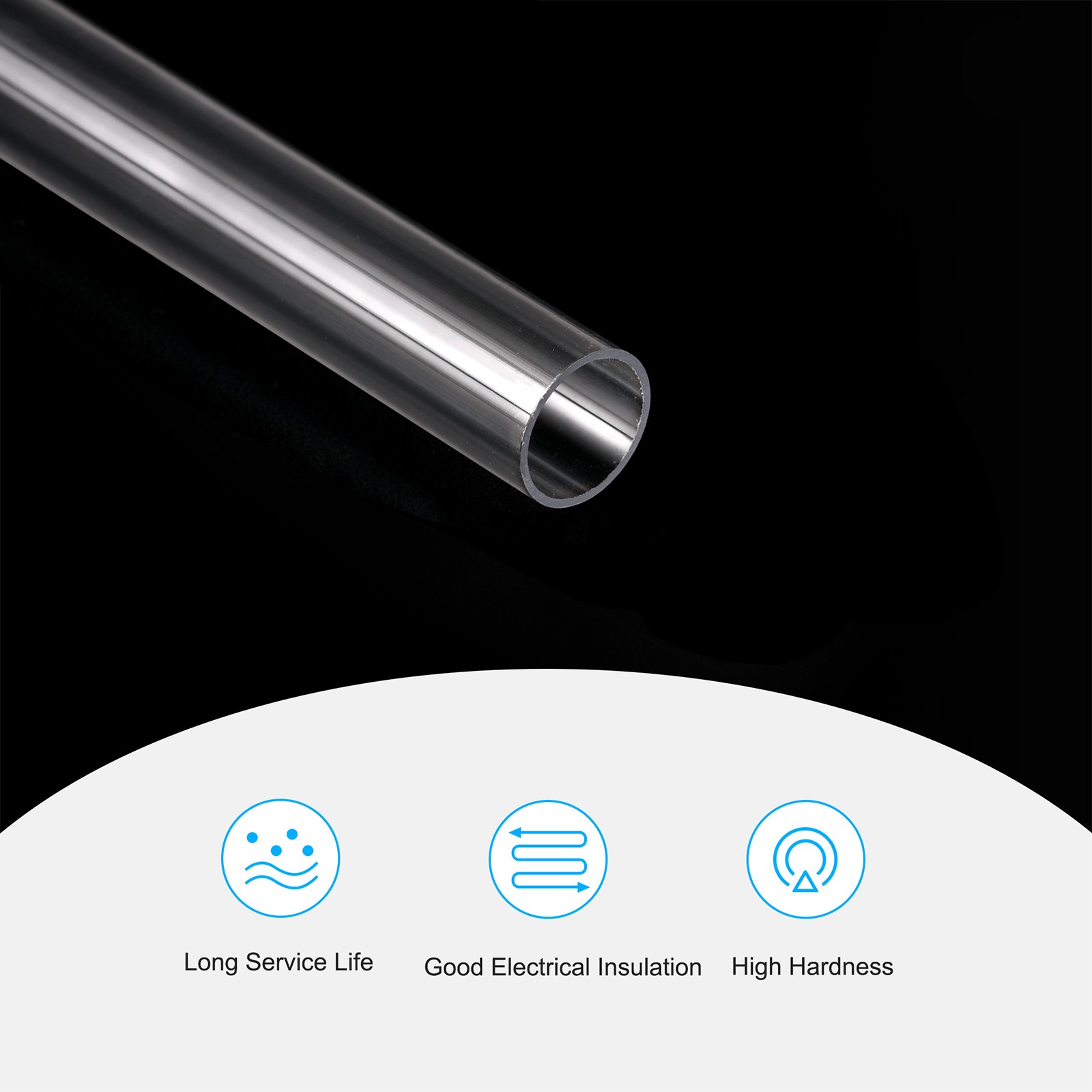 5 x Plastic Pipe Rigid Tube Clear 0.4″(10mm) ID 0.43″(11mm) OD 9.6″ (245mm)