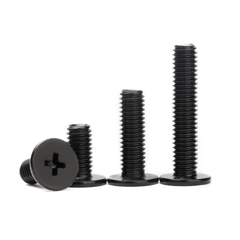 M1.6 M2 M2.5 Phillips Thin Wafer Flat Head Low profile Screws Black Zinc Plated