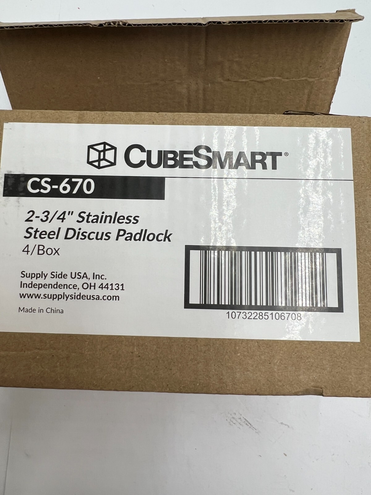 (QTY 4) CubeSmart CS-670 PadLock Cube Smart Stainless Steel-Hardened Key