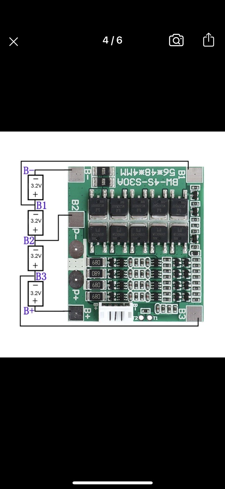 4S 14.8V 30A BMS Protection PCB Cell Board Li-ion Lithium 18650 Battery Balance
