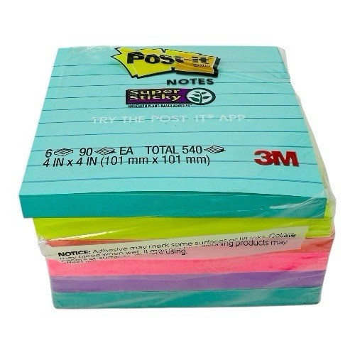 Lot of 23 Pads Post it Notes 3″ x 3″, 4″ x 4″ & 4″ x 6″ Lined Canary & Color