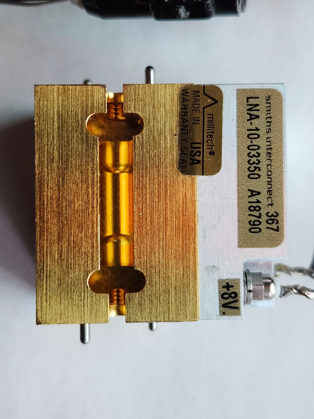 Millitech W-band Low Noise Amplifier, WR-10 flanges, +22dB gain
