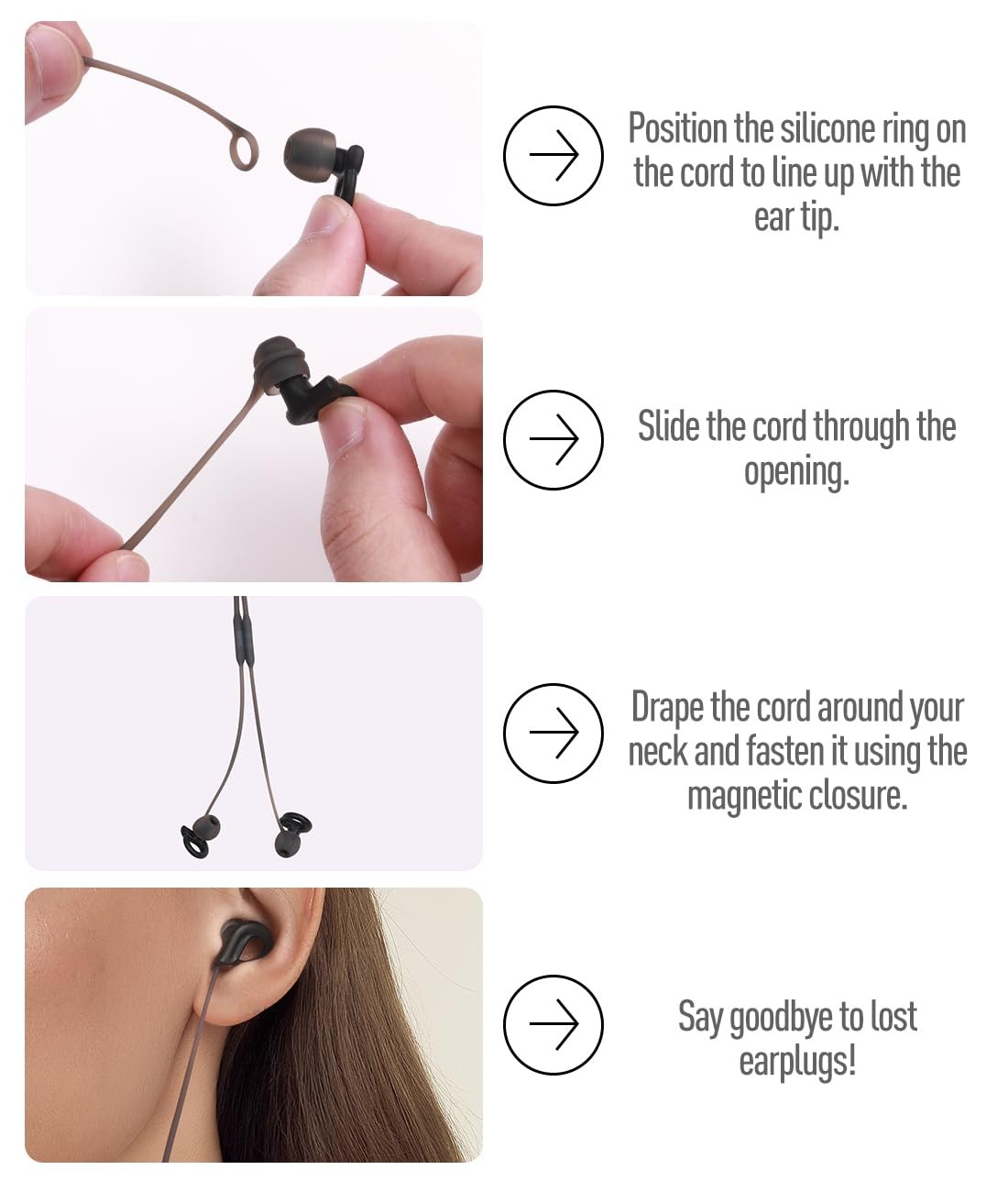 2 Pcs Earplug Lanyard Magnetic Connector Cord for Ear Plugs, Safety Tug-Resis…