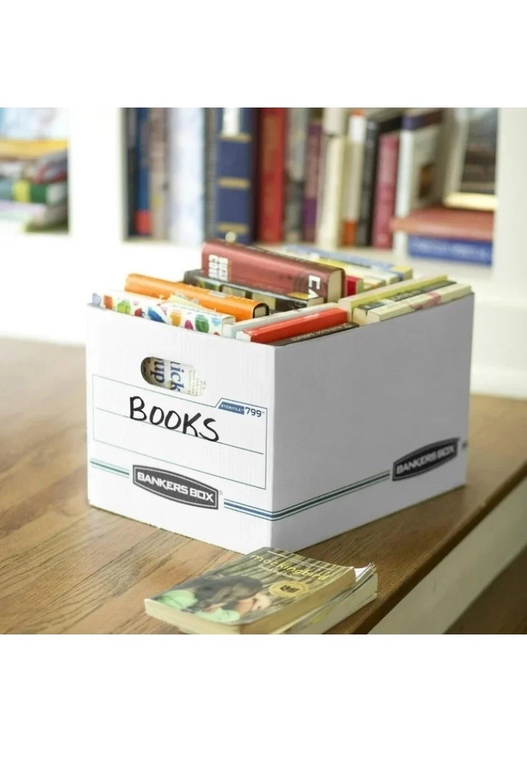 Bankers Box Basic Duty Letter/Legal File Storage Box with Lids, 10 Pack, White