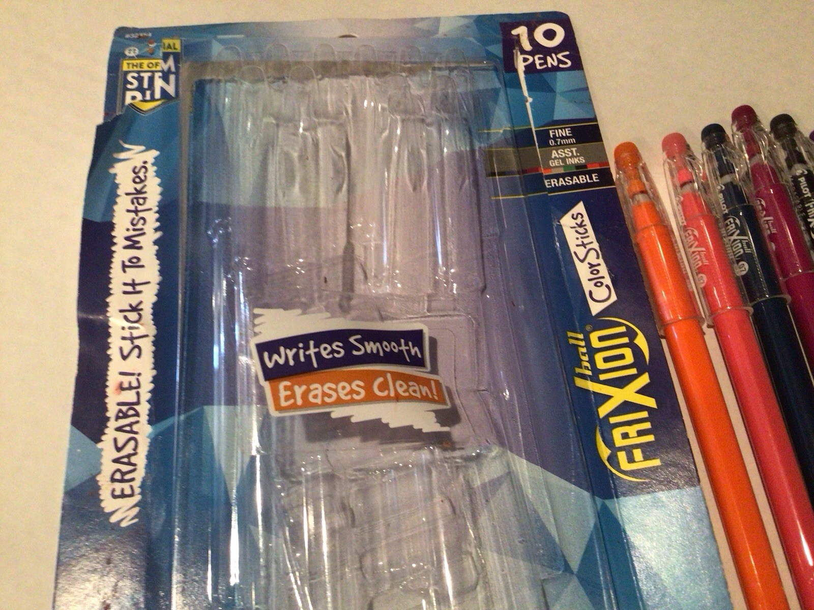Pilot Frixion Clicker Erasable Gel Ink Pens, Fine Point, Assorted, 10 Pens