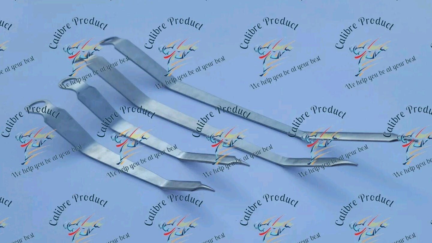 Single Prong Double Bent HOHMANN ACETABULAR Retractor Orthopedic Set Of 4