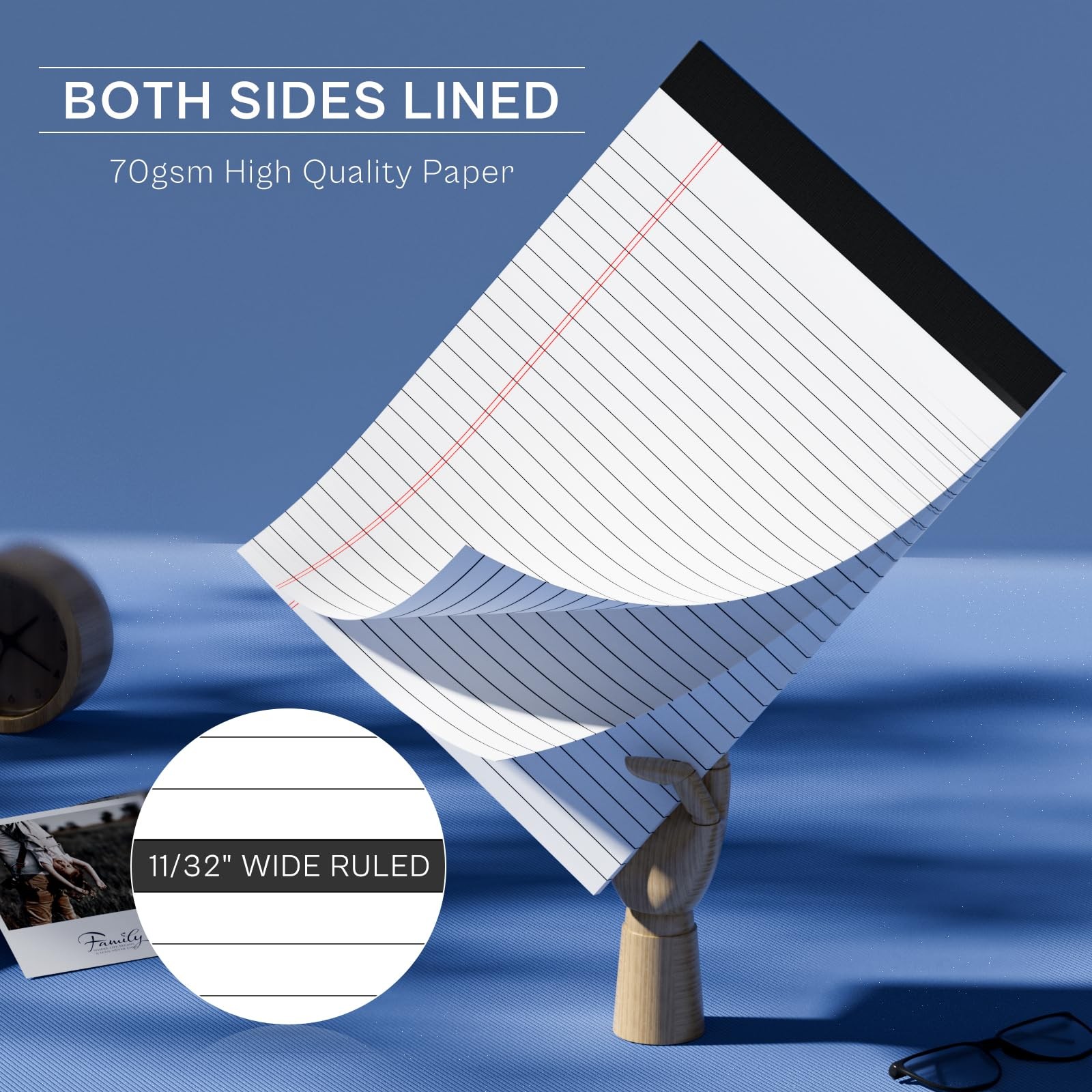 6 Pack Legal Pads 8.5 x 11 Writing Paper Tablets 8.5×11 Wide Ruled, White 6