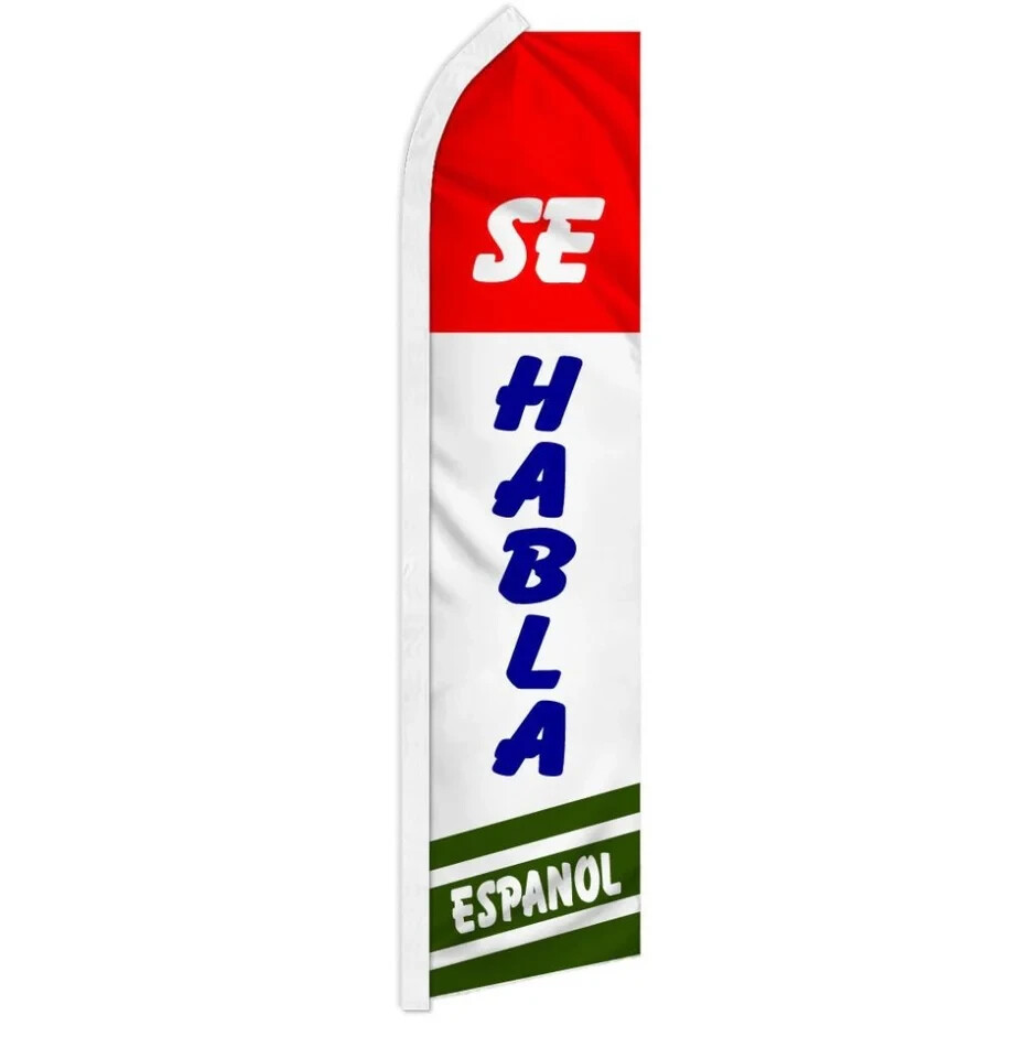 Se Habla Espanol #3 Swooper Flutter Advertising We Speak Spanish Banner Flag
