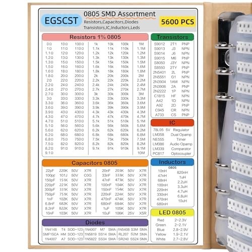 5600PCS SMD Resistor Kit 0805 Assortment 0Ω-10MΩ, Capacitors, Diodes, LEDs & Mor