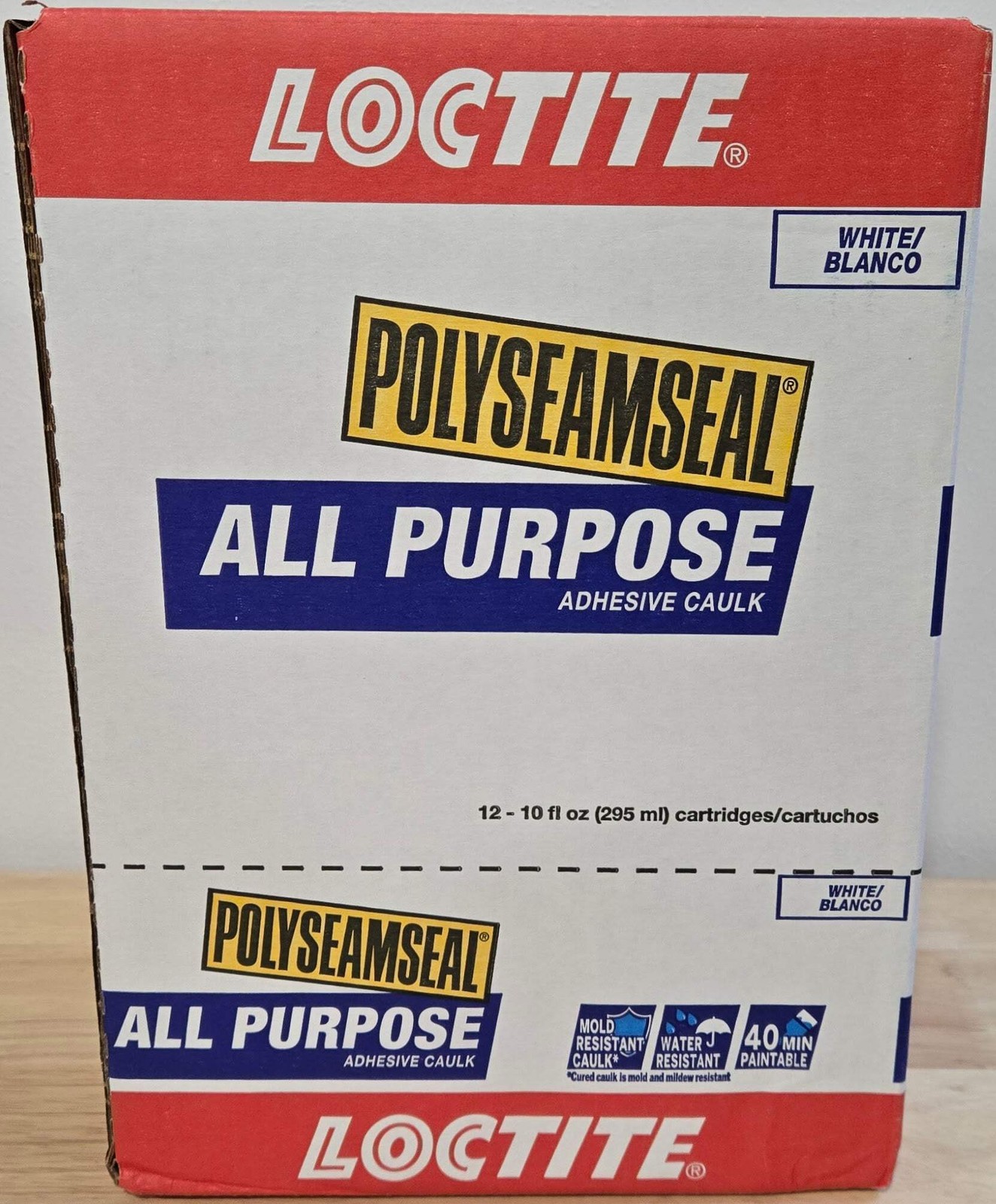 Loctite Polyseamseal White All Purpose Latex Caulk Sealant Case 10 oz of 12x 215