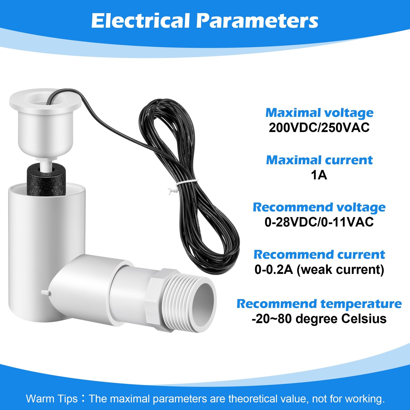 1 Pack SS2 Float Switch for Easy Installation, AC as the picture shown