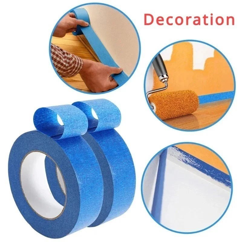 3 Rolls Blue Painter’s Tape 2 Inch x 60 Yards 5.5 Mil Masking Tape Clean Removal