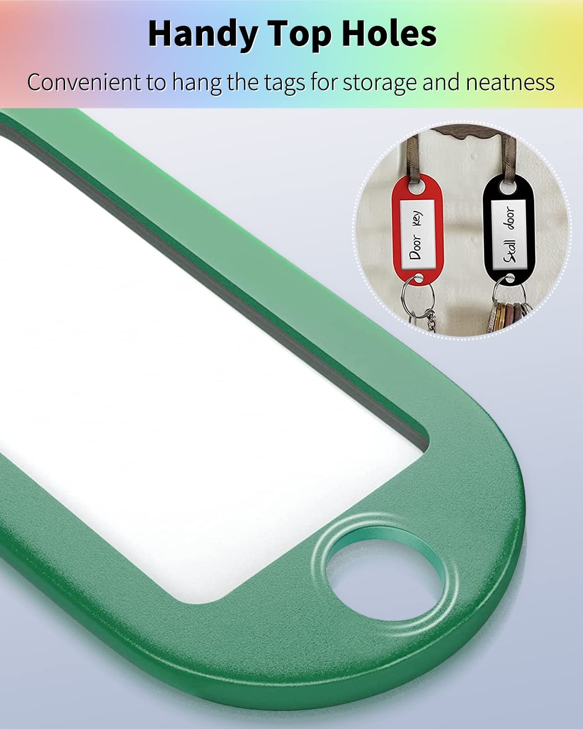 Uniclife 40 Pack Tough Plastic Key Tags with Split Ring 40 Pack, Multicolored