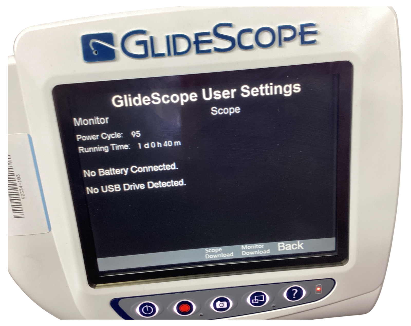 VERATHON 0570-0338 GLIDESCOPE VIDEO MONITOR @
