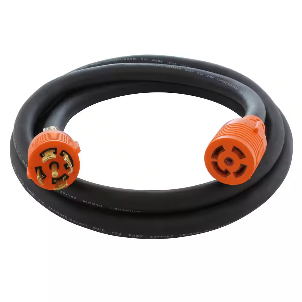 25 Ft. SOOW 10/5 NEMA L21-30 30 Amp 3-Phase 120/208V Industrial Rubber Extension