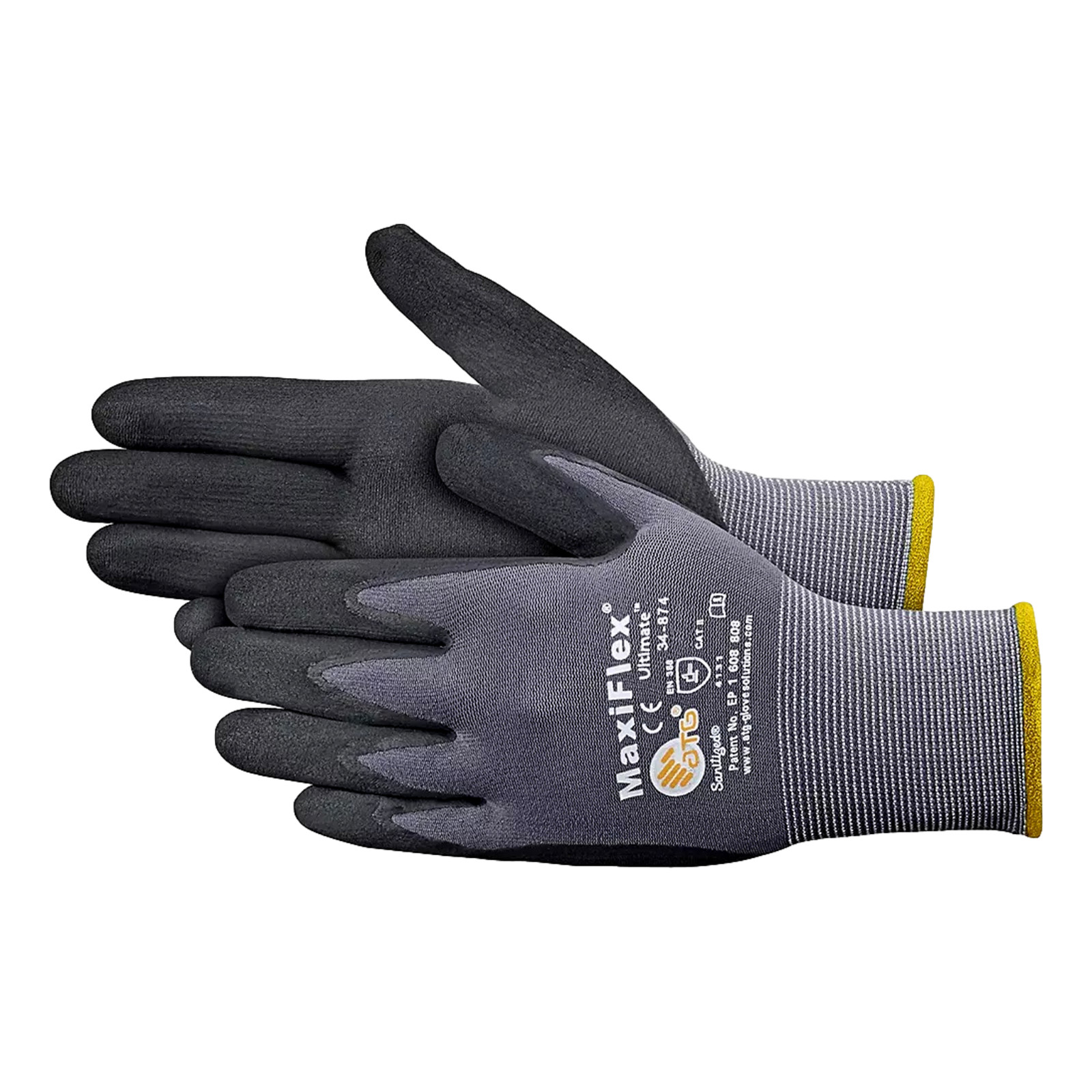 PIP 34-874 G-Tek Ultimate Nylon Micro-Foam Nitrile Grip Gloves Black Gray XL 12