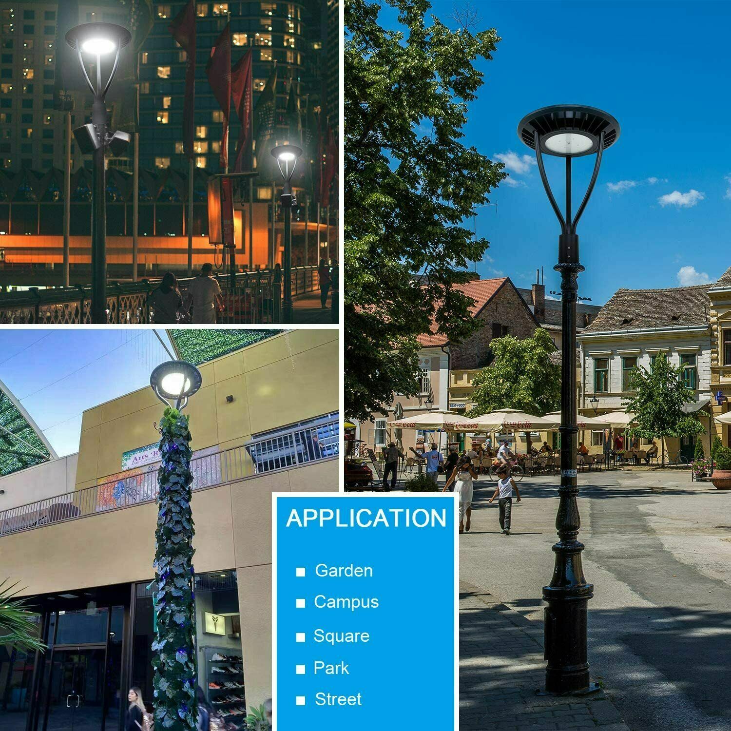 LED Post Top Pole Lights 150W Outdoor Pathway Area Light Garden Yard Lamp IP65