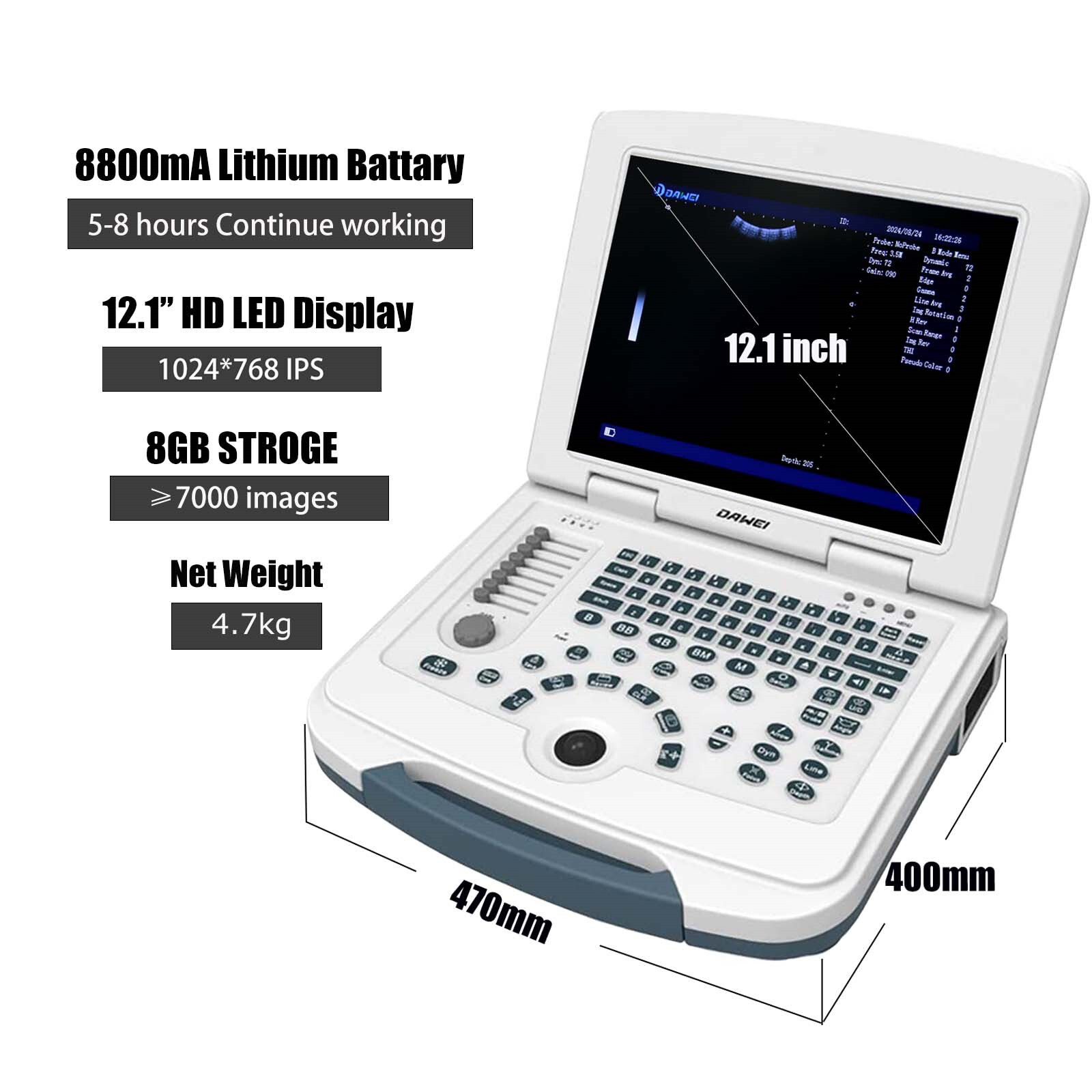 Laptop Vet Ultrasound Machine Scanner 5.0Mhz Micro-Convex probe For pregnancy