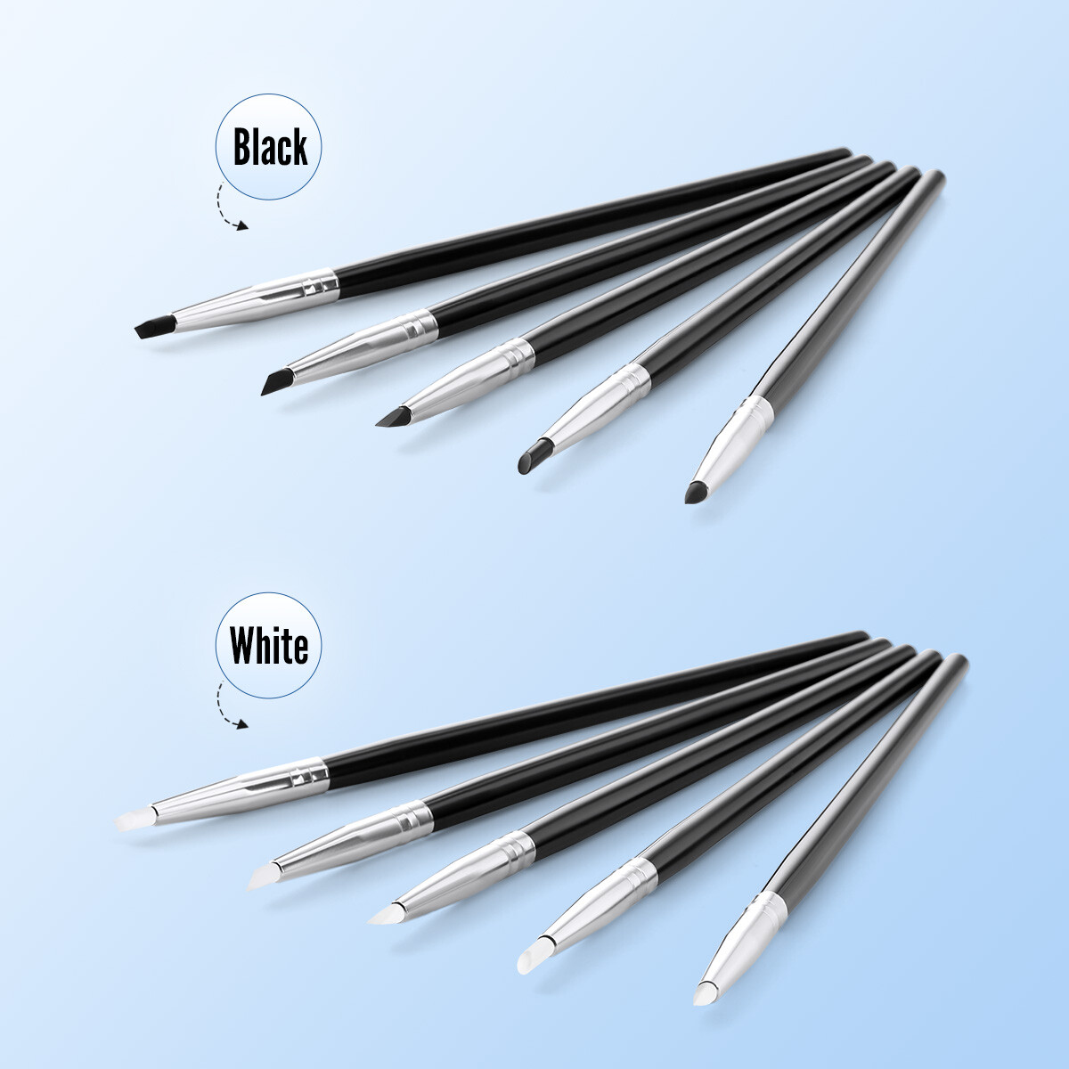 Dental Composite Resin Brush Porcelain Teeth Silicone Pen Silicone 5Pcs /Set